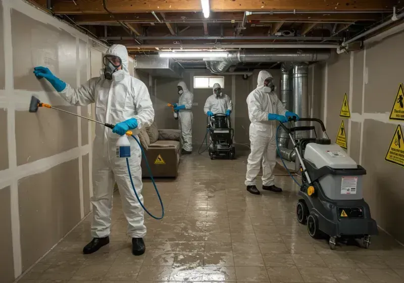 Basement Moisture Removal and Structural Drying process in Shannon, MS